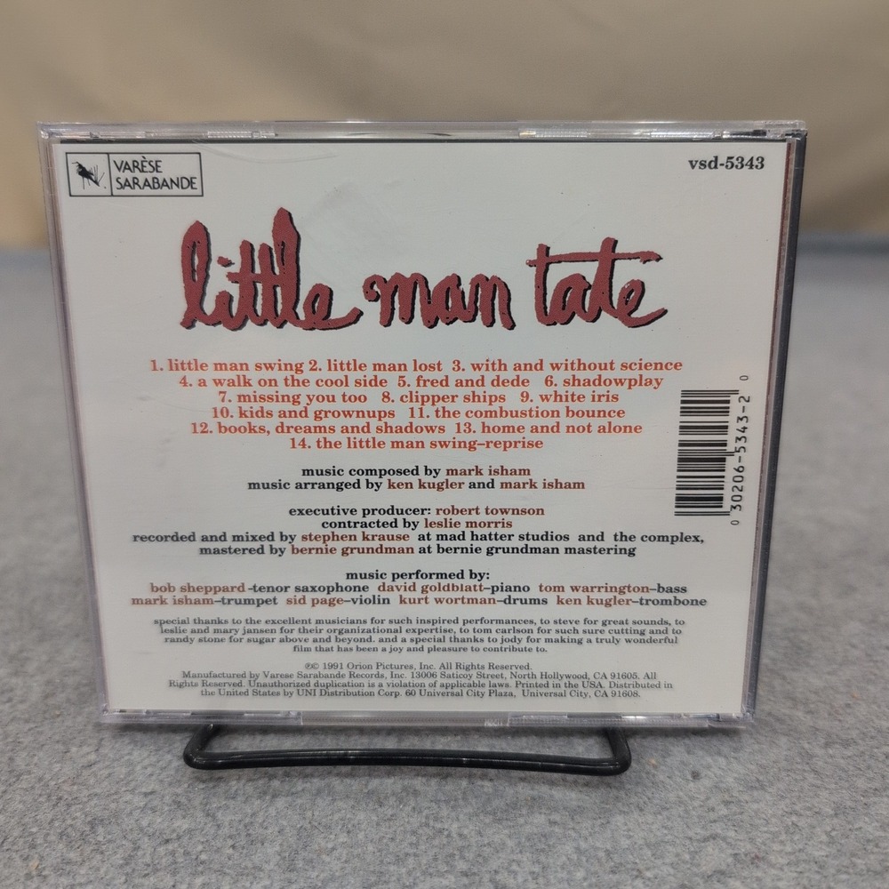 Little‎ Man Tate Original Motion Picture Soundtrack CD Mark Isham VSD-5343 1991 - Picture 2 of 2